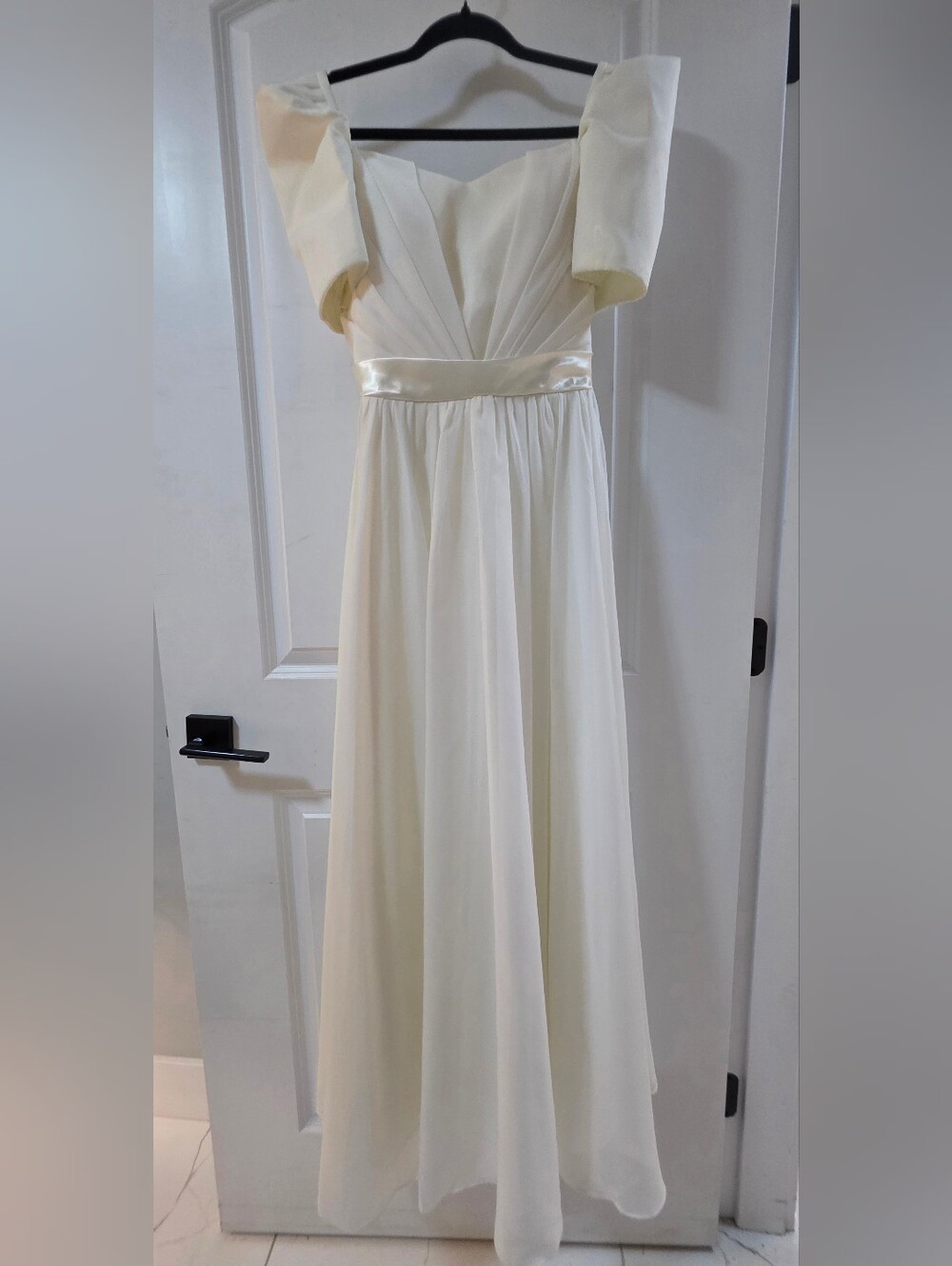 Elegant Ivory Satin-Waist Gown (Filipiniana)